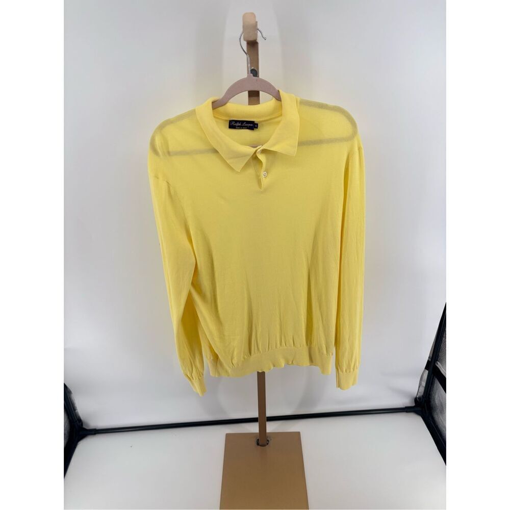 Ralph Lauren Purple Label Polo Cotton Long Sleeve Shirt Men’s Size XL Yellow